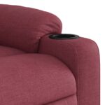 Fauteuil inclinable électrique rouge bordeaux tissu – Image 9
