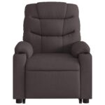 Fauteuil inclinable électrique marron foncé tissu – Image 6
