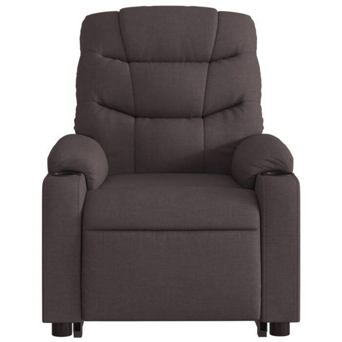 Fauteuil inclinable électrique marron foncé tissu – Image 6