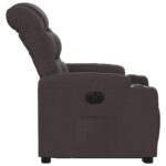 Fauteuil inclinable électrique marron foncé tissu – Image 7