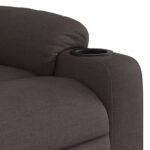 Fauteuil inclinable électrique marron foncé tissu – Image 9