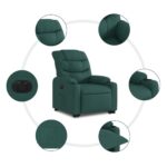 Fauteuil inclinable électrique vert foncé tissu – Image 5