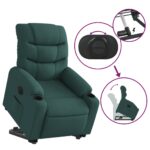 Fauteuil inclinable électrique vert foncé tissu – Image 8