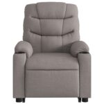 Fauteuil inclinable électrique taupe tissu – Image 6