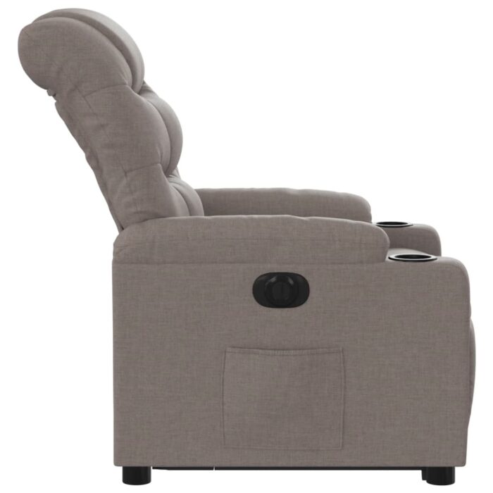 Fauteuil inclinable électrique taupe tissu – Image 7