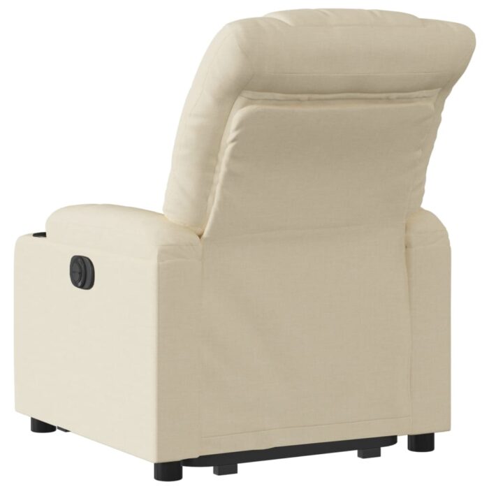 Fauteuil inclinable électrique crème tissu – Image 2