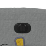 Fauteuil inclinable de massage électrique Gris clair Tissu – Image 10