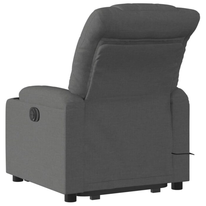 Fauteuil inclinable de massage électrique Gris foncé Tissu – Image 2