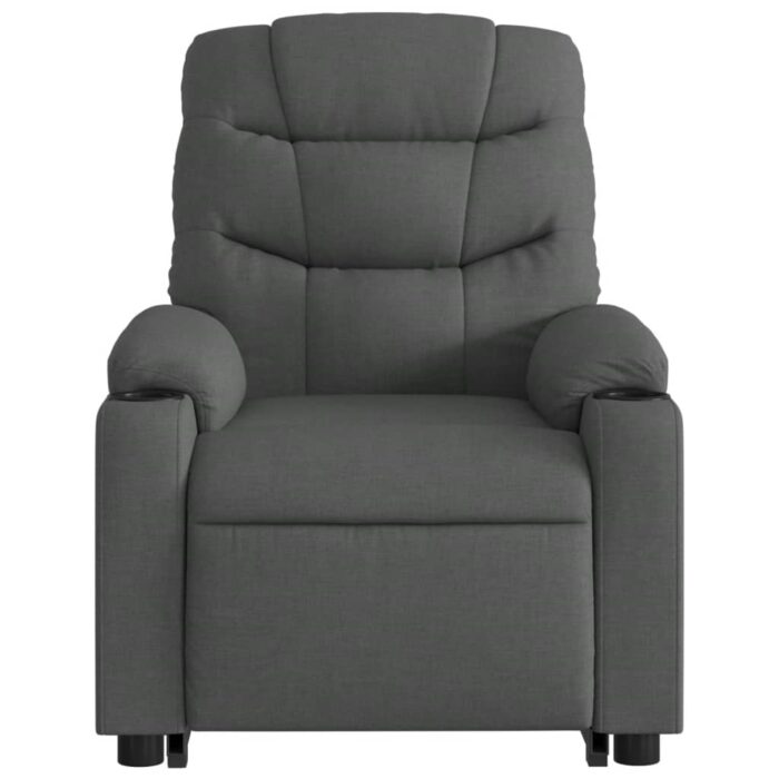 Fauteuil inclinable de massage électrique Gris foncé Tissu – Image 6