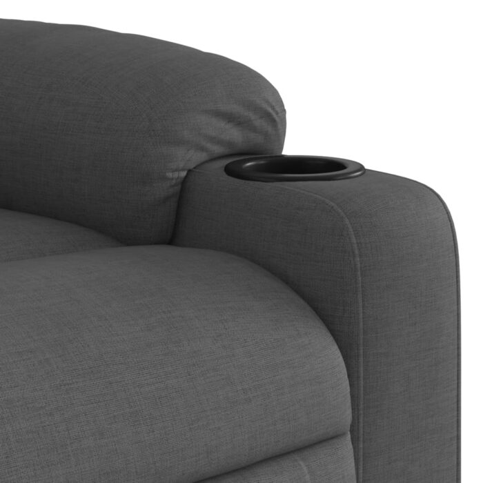 Fauteuil inclinable de massage électrique Gris foncé Tissu – Image 9