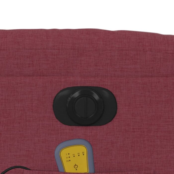 Fauteuil inclinable de massage électrique Rouge bordeaux Tissu – Image 10