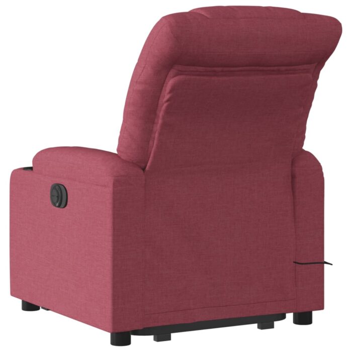Fauteuil inclinable de massage électrique Rouge bordeaux Tissu – Image 2