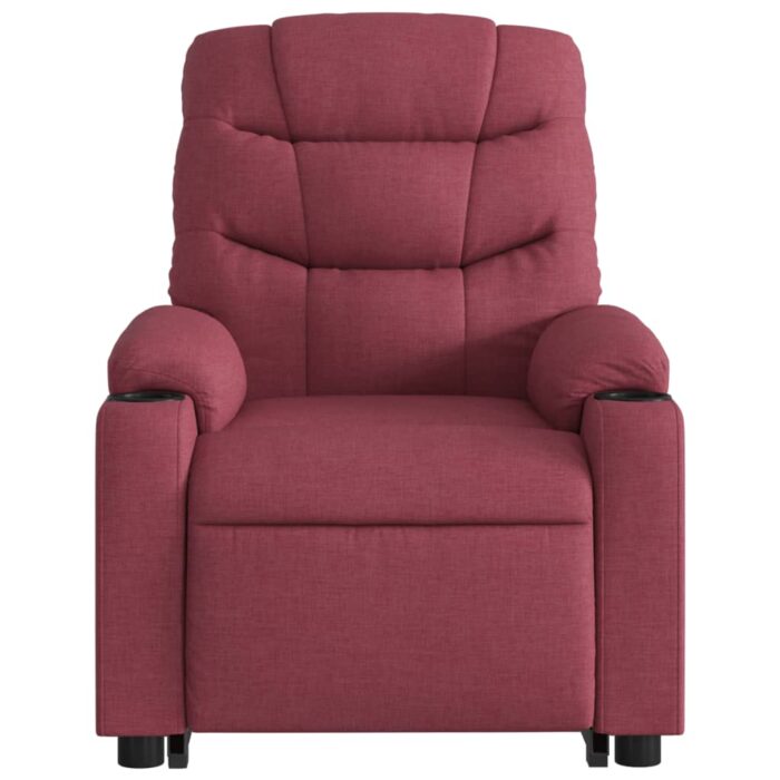 Fauteuil inclinable de massage électrique Rouge bordeaux Tissu – Image 6
