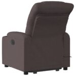 Fauteuil inclinable de massage électrique Marron foncé Tissu – Image 2