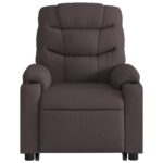 Fauteuil inclinable de massage électrique Marron foncé Tissu – Image 6