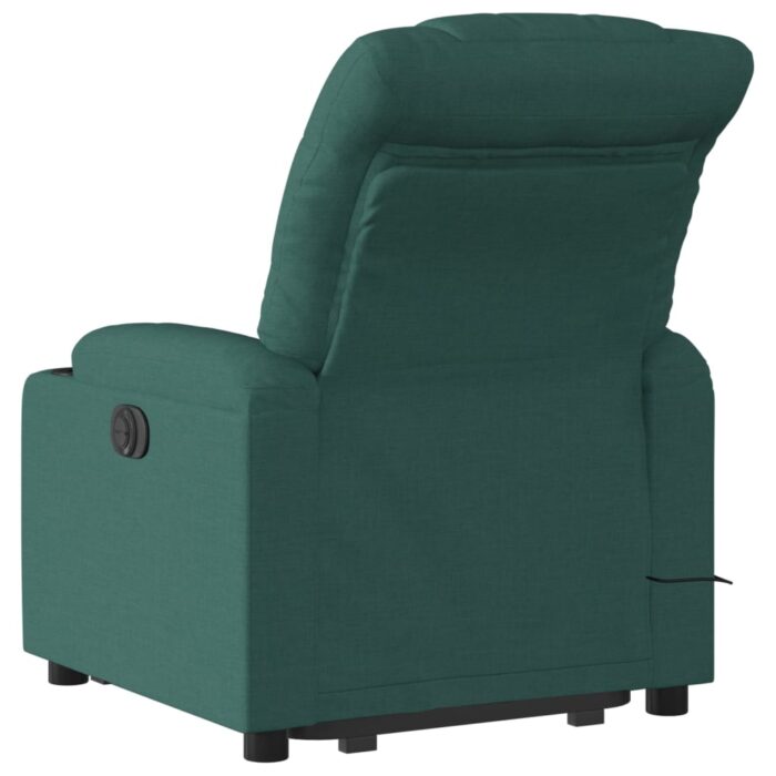 Fauteuil inclinable de massage électrique Vert foncé Tissu – Image 2