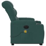Fauteuil inclinable de massage électrique Vert foncé Tissu – Image 7