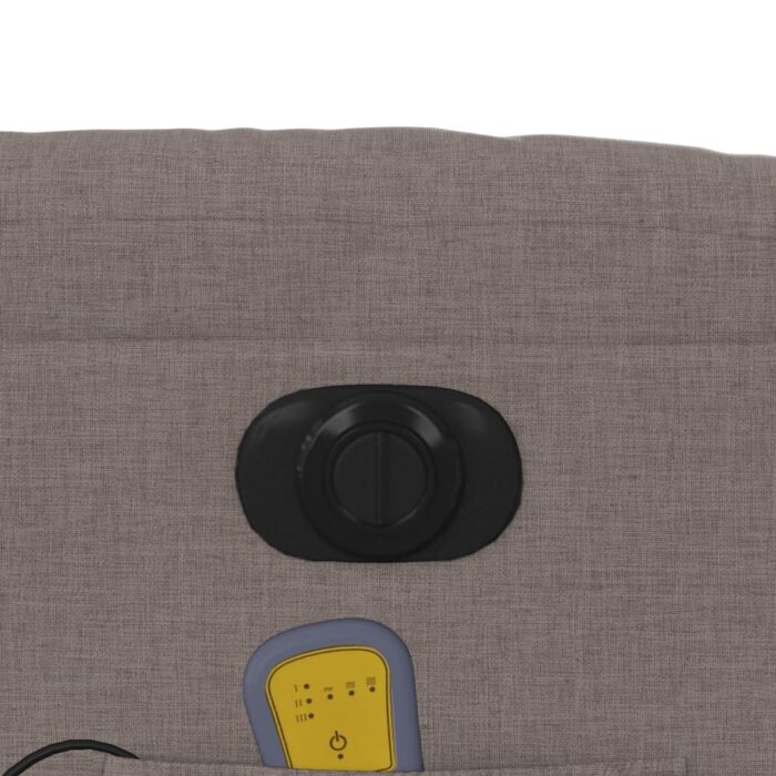 Fauteuil inclinable de massage électrique Taupe Tissu – Image 10