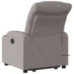 Fauteuil inclinable de massage électrique Taupe Tissu – Image 2