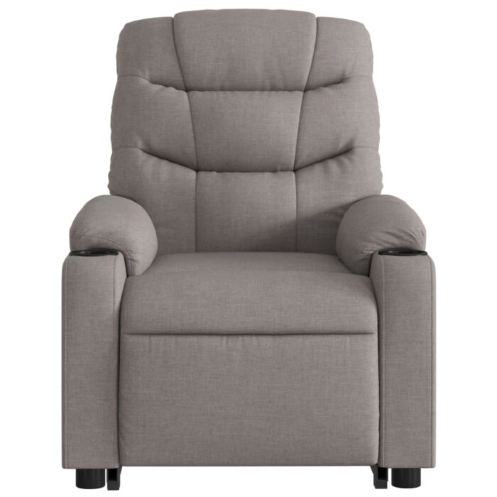 Fauteuil inclinable de massage électrique Taupe Tissu – Image 6