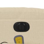 Fauteuil inclinable de massage électrique Crème Tissu – Image 10