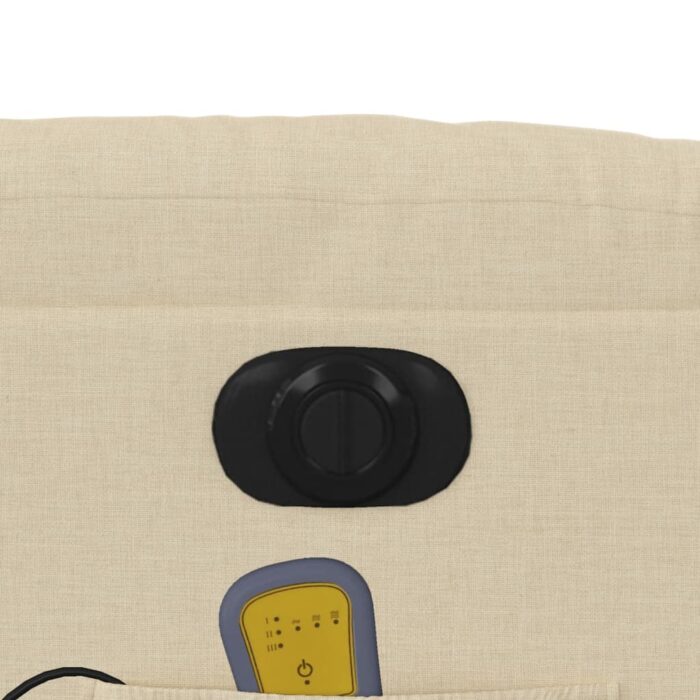 Fauteuil inclinable de massage électrique Crème Tissu – Image 11