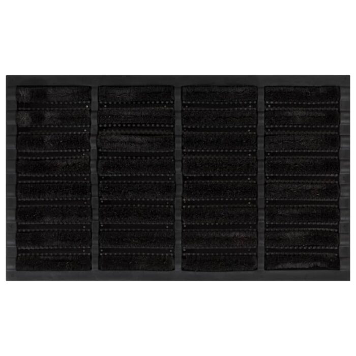 Paillasson rectangulaire 45x75 cm caoutchouc et fibre de coco – Image 1