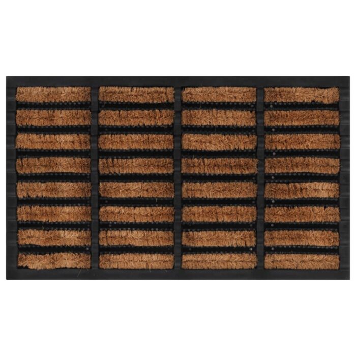 Paillasson rectangulaire 45x75 cm caoutchouc et fibre de coco – Image 1