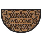 Tapis de porte demi-rond 45x75 cm caoutchouc et fibre de coco