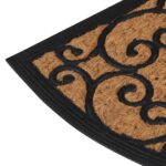 Tapis de porte demi-rond 45x75 cm caoutchouc et fibre de coco – Image 3