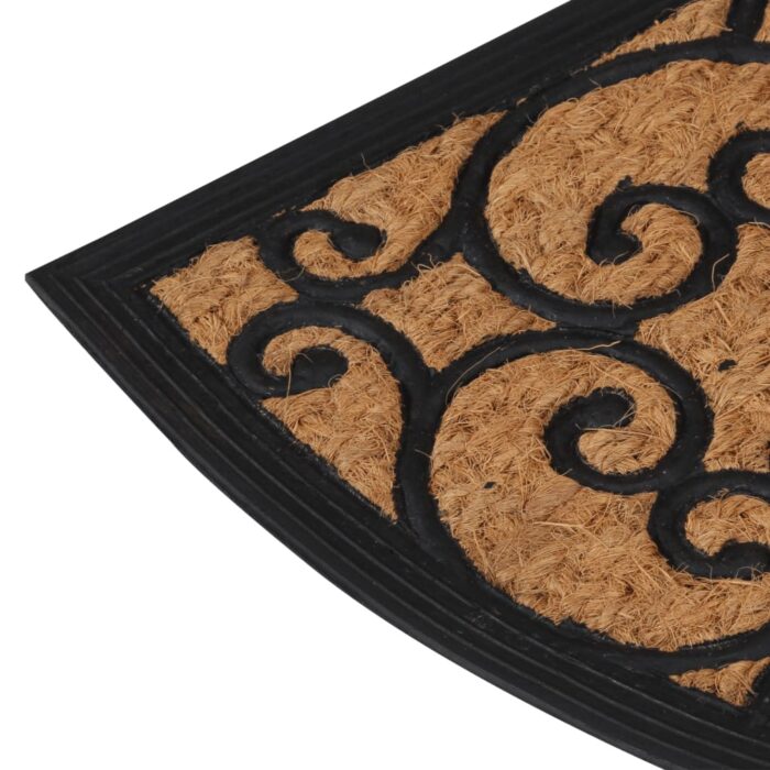 Tapis de porte demi-rond 45x75 cm caoutchouc et fibre de coco – Image 3