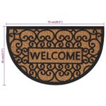 Tapis de porte demi-rond 45x75 cm caoutchouc et fibre de coco – Image 6