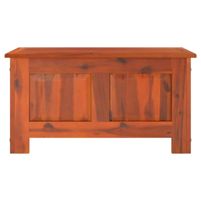 Coffre de rangement avec couvercle marron bois massif d'acacia – Image 2