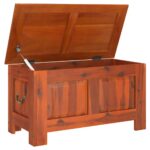 Coffre de rangement avec couvercle marron bois massif d'acacia – Image 5