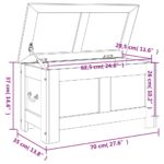 Coffre de rangement avec couvercle marron bois massif d'acacia – Image 7