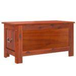 Coffre de rangement avec couvercle marron bois massif d'acacia – Image 4