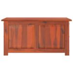 Coffre de rangement avec couvercle marron bois massif d'acacia – Image 2