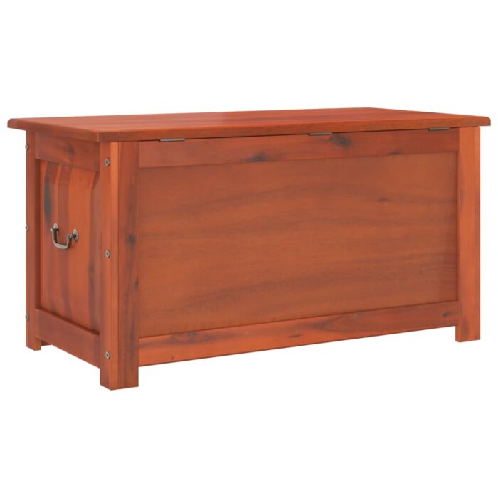 Coffre de rangement avec couvercle marron bois massif d'acacia – Image 4