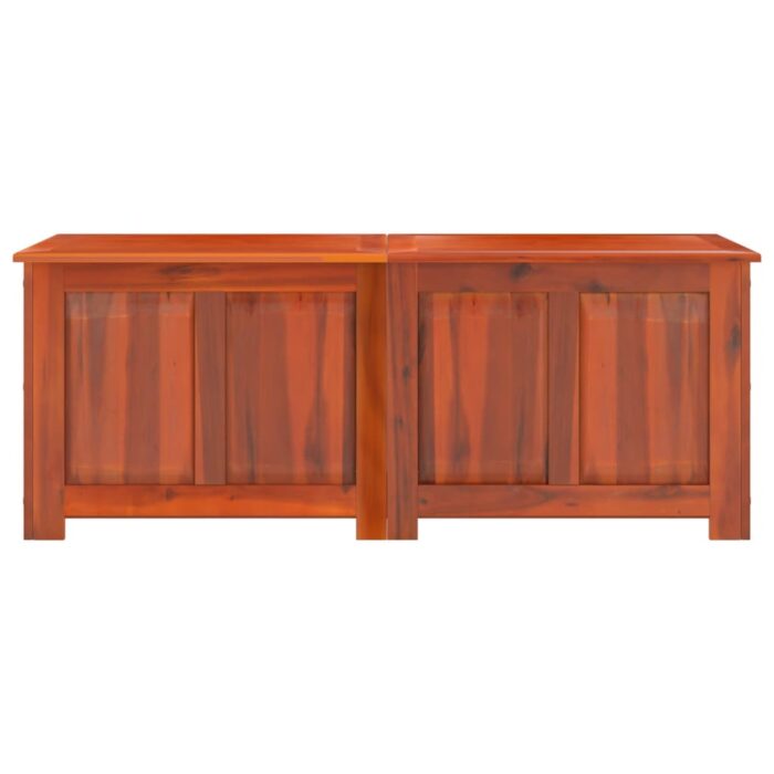 Coffre de rangement avec couvercle marron bois massif d'acacia – Image 2