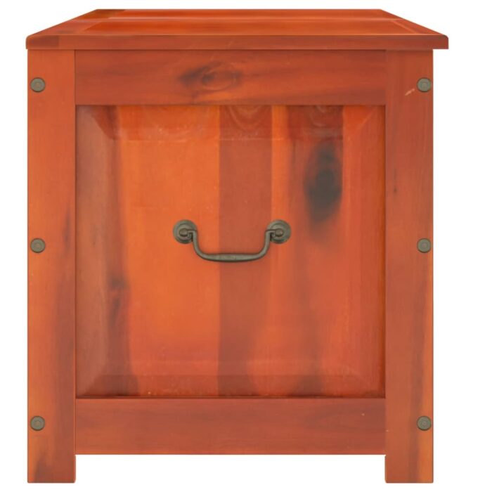 Coffre de rangement avec couvercle marron bois massif d'acacia – Image 3