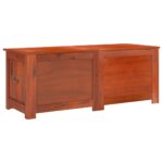 Coffre de rangement avec couvercle marron bois massif d'acacia – Image 4