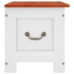 Coffre de rangement et couvercle marron et blanc bois d'acacia – Image 3