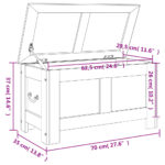 Coffre de rangement et couvercle marron et blanc bois d'acacia – Image 7
