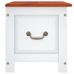 Coffre de rangement et couvercle marron et blanc bois d'acacia – Image 3
