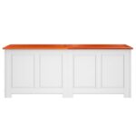 Coffre de rangement et couvercle marron et blanc bois d'acacia – Image 2