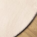 Tapis HUARTE à poils courts doux et lavable beige Ø 80 cm – Image 2