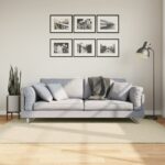 Tapis HUARTE à poils courts doux et lavable crème 140x200 cm