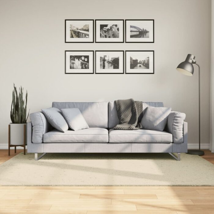 Tapis HUARTE à poils courts doux et lavable crème 140x200 cm – Image 1