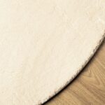 Tapis HUARTE à poils courts doux et lavable crème Ø 80 cm – Image 2