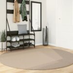 Tapis HUARTE à poils courts doux et lavable sable Ø 200 cm